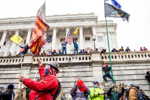 Protestors stormed the Senate side of the U.S. Capitol. The inspector general for the Capitol Police, Michael A. Bolton, criticized the agency’s preparation for potential violence on Jan. 6 in a new report.